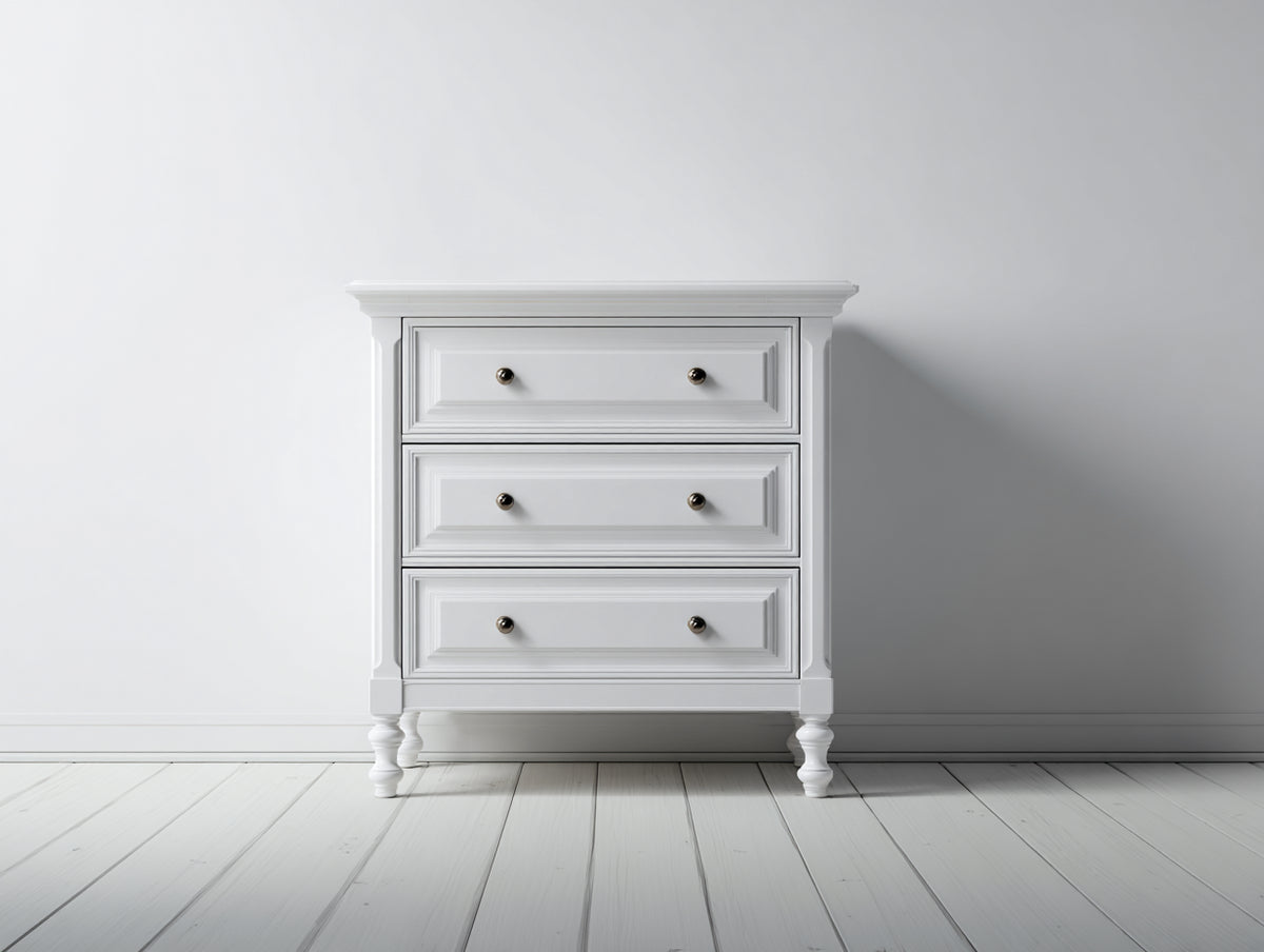 Table de chevet - Bois - 78x43x81 cm - Blanc - Style traditionnel
