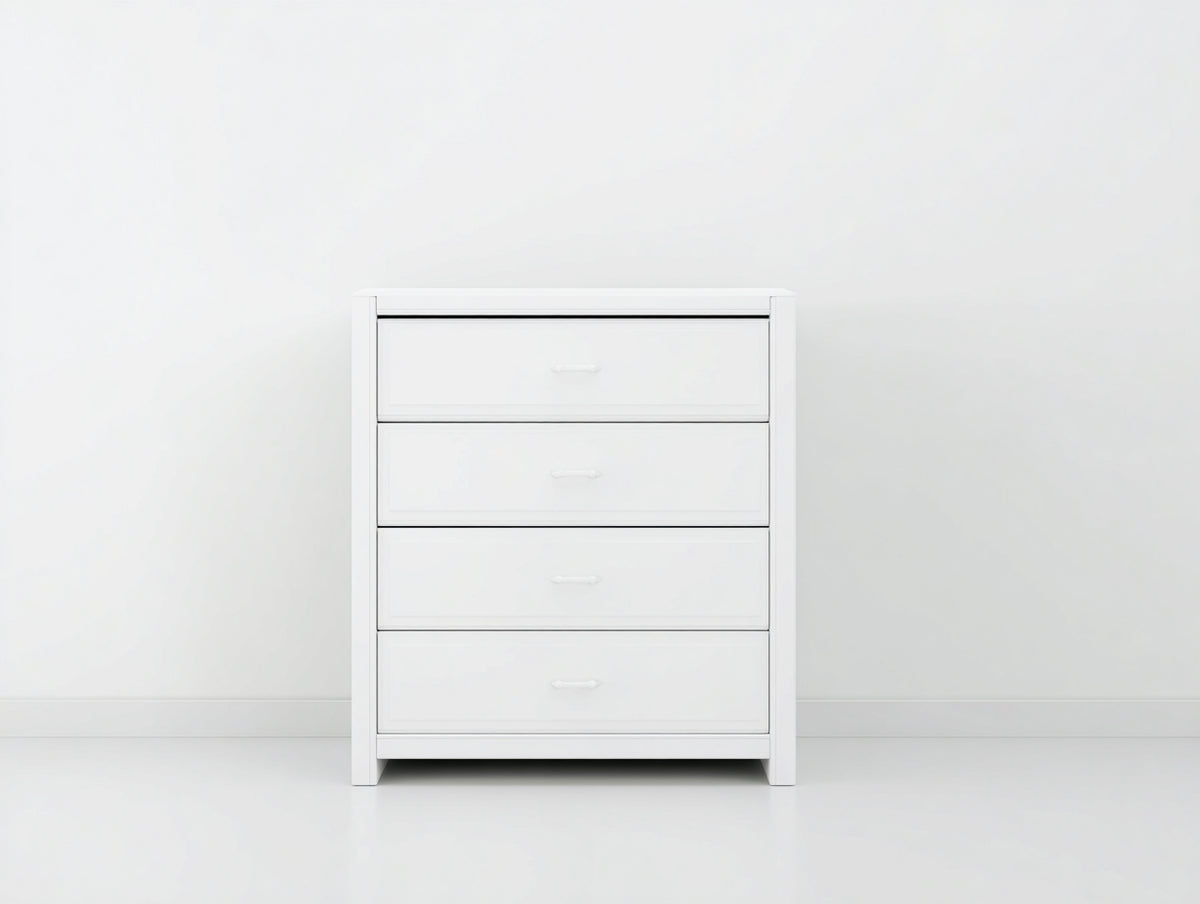 Table de chevet - Bois - 61x39x86 cm - Blanc - Style minimaliste
