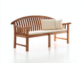 Banc de jardin - Bois-Tissu - 174x66x94 cm - Brun naturel-Blanc cassé - Style traditionnel