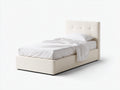 Lit simple - Tissu - 209x106x113 cm - Ivoire - Design contemporain