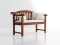 Banc de jardin - Bois-Tissu - 148x61x89 cm - Brun rouge-Écru - Style intemporel