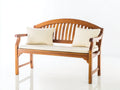 Banc de jardin - Bois-Tissu - 146x63x90 cm - Brun miel-Blanc cassé - Style classique