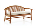 Banc de jardin - Bois-Tissu - 161x65x92 cm - Bois naturel-Écru - Style classique