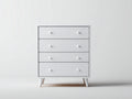 Table de chevet - Bois - 76x42x88 cm - Blanc - Style scandinave