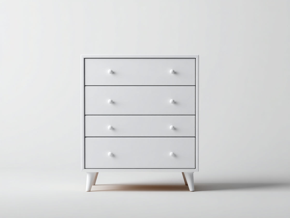 Table de chevet - Bois - 76x42x88 cm - Blanc - Style scandinave