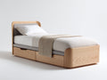 Lit simple - Bois - 206x103x96 cm - Chêne clair - Style scandinave