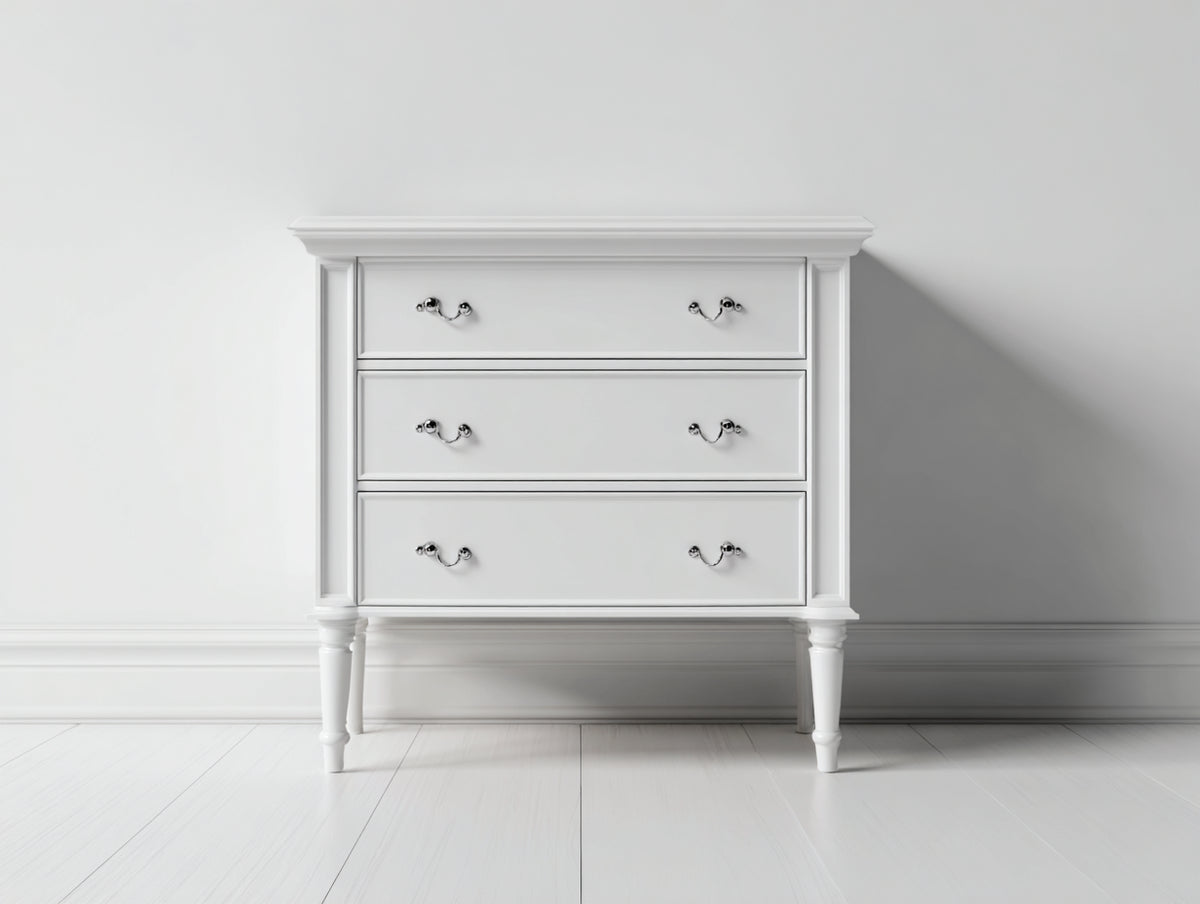 Table de chevet - Bois - 81x44x82 cm - Blanc - Style français