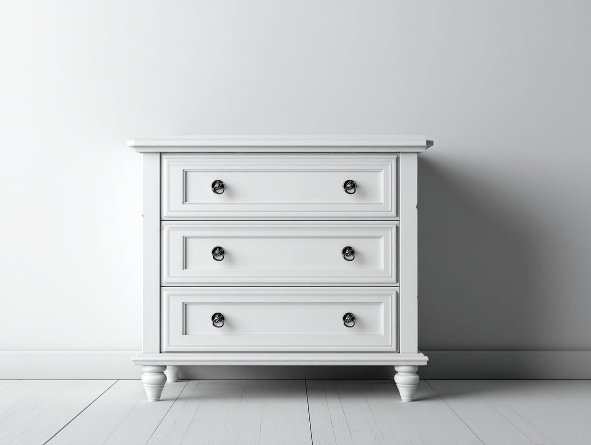 Table de chevet - Bois - 84x43x79 cm - Blanc - Style classique
