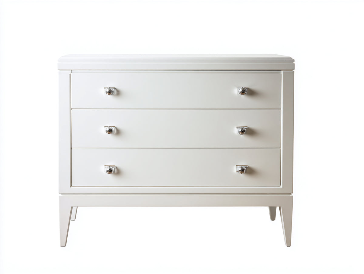 Table de chevet - Bois - 88x42x76 cm - Blanc - Style contemporain