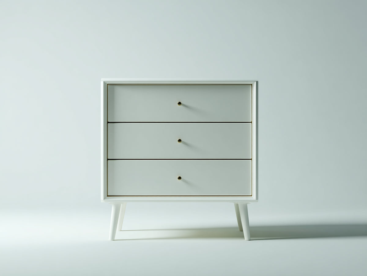 Table de chevet - Bois - 74x40x72 cm - Blanc - Style scandinave