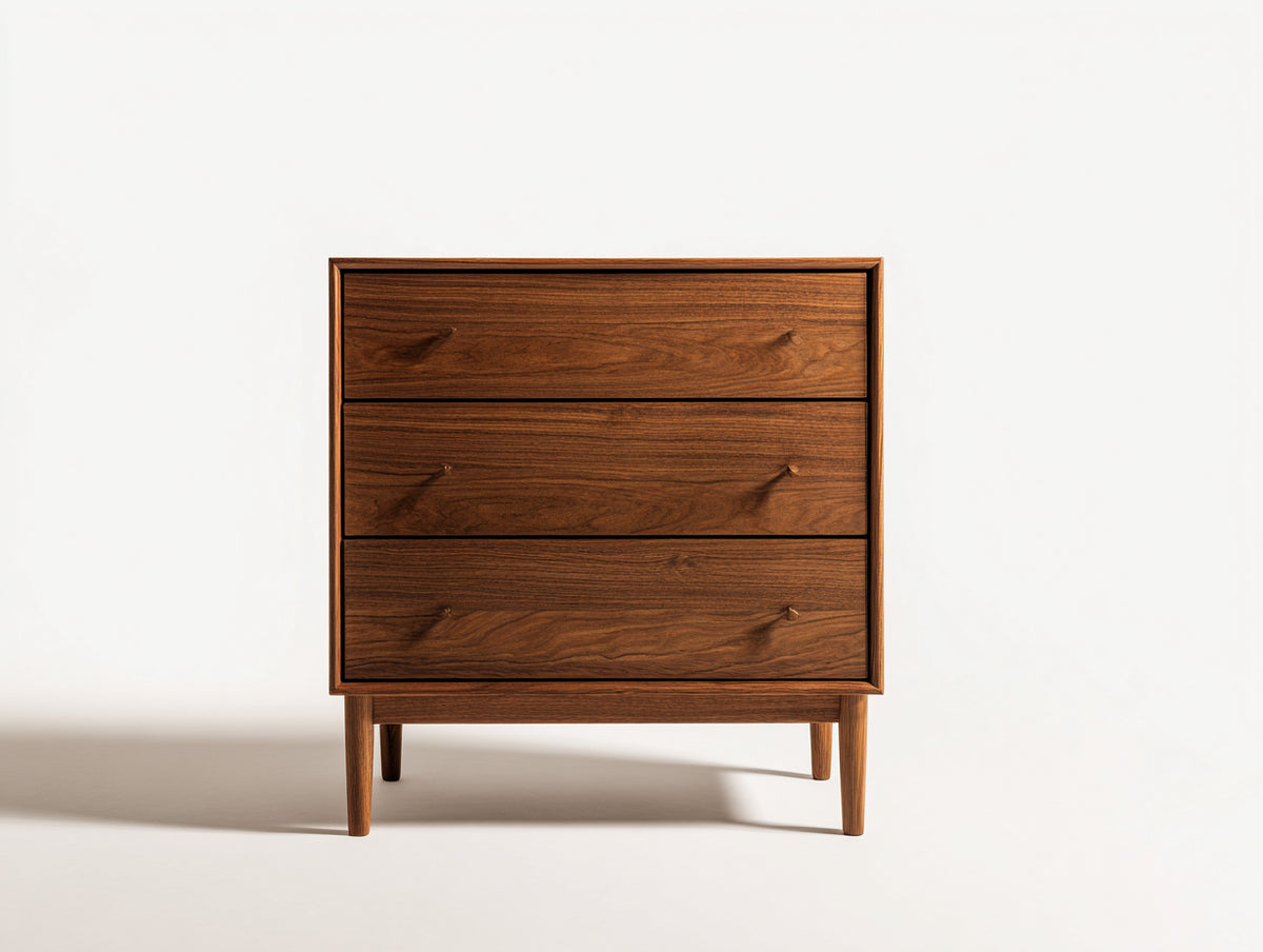 Table de chevet - Bois - 60x40x76 cm - Noyer - Style milieu du siècle