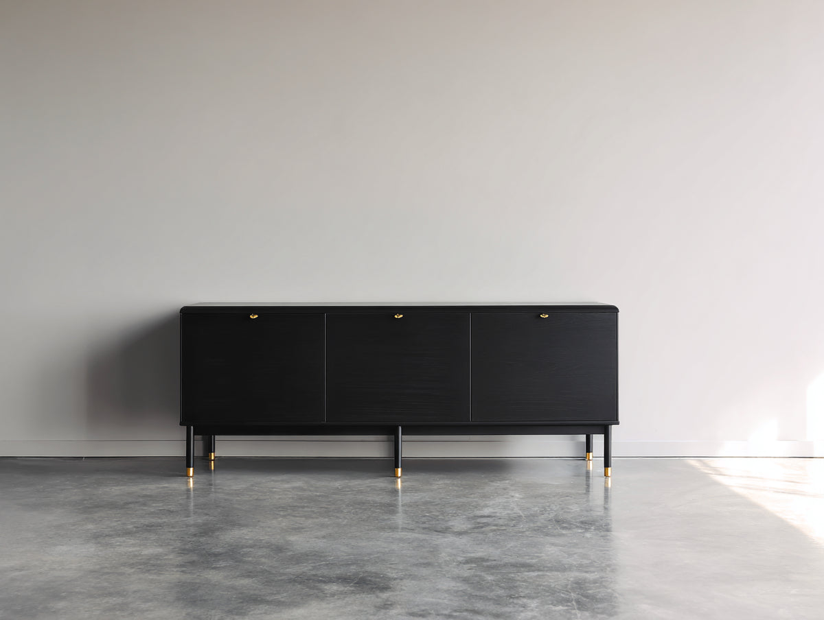 Meuble d'entrée - bois - 162x41x75 cm - noir-or - style moderne minimaliste