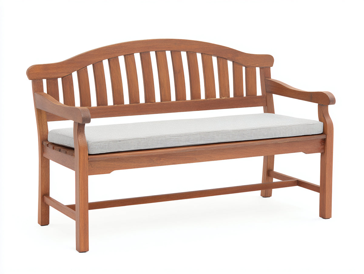 Banc de jardin - Bois-Tissu - 164x66x91 cm - Brun naturel-Gris clair - Style classique