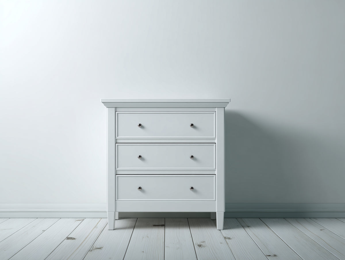 Table de chevet - Bois - 72x41x82 cm - Blanc - Style contemporain