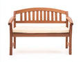 Banc de jardin - Bois-Tissu - 142x62x89 cm - Brun naturel-Écru - Style classique
