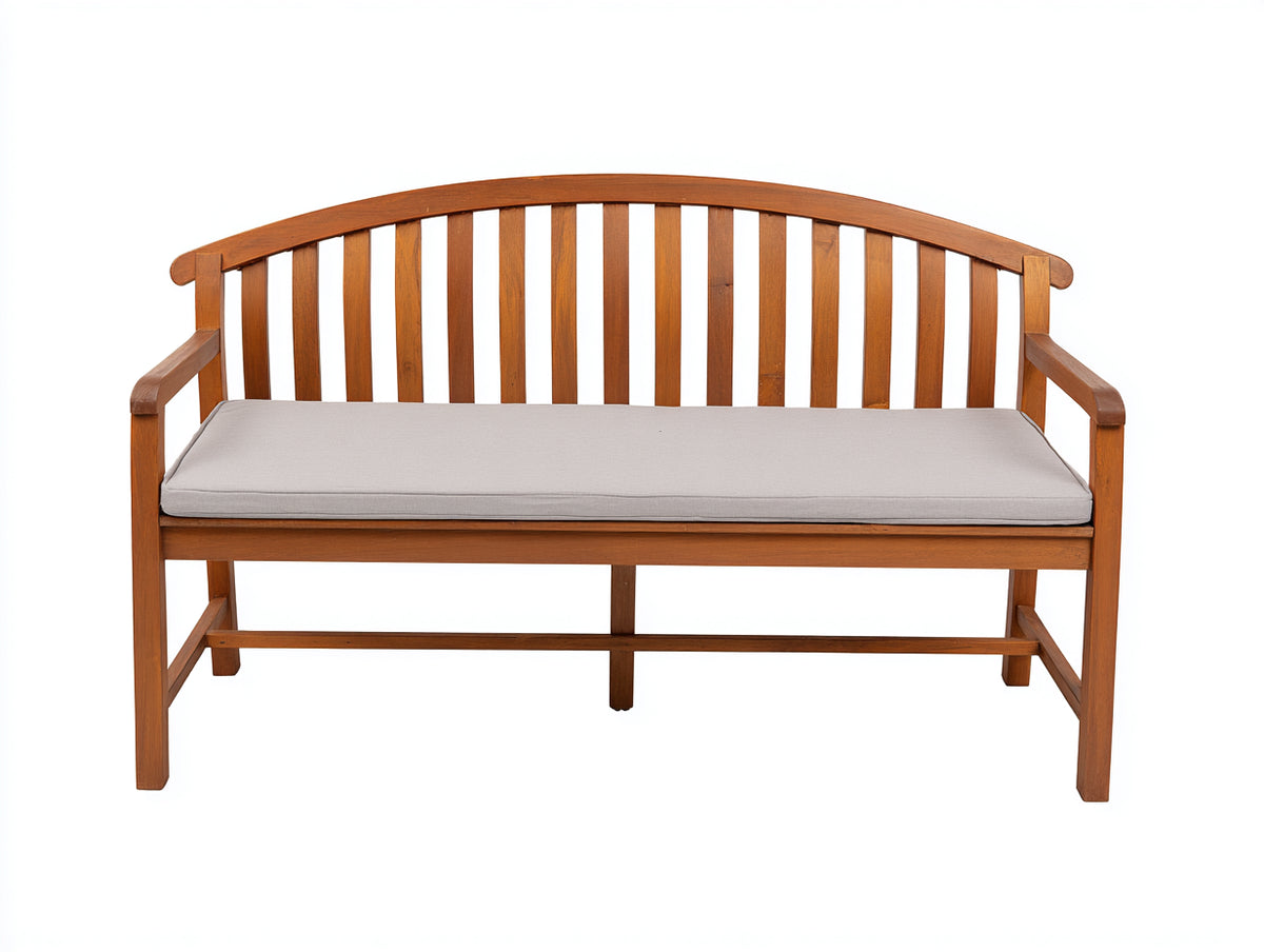 Banc de jardin - Bois-Tissu - 169x64x90 cm - Brun miel-Gris clair - Style intemporel