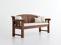 Banc de jardin - Bois-Tissu - 153x63x90 cm - Brun acajou-Écru - Style classique
