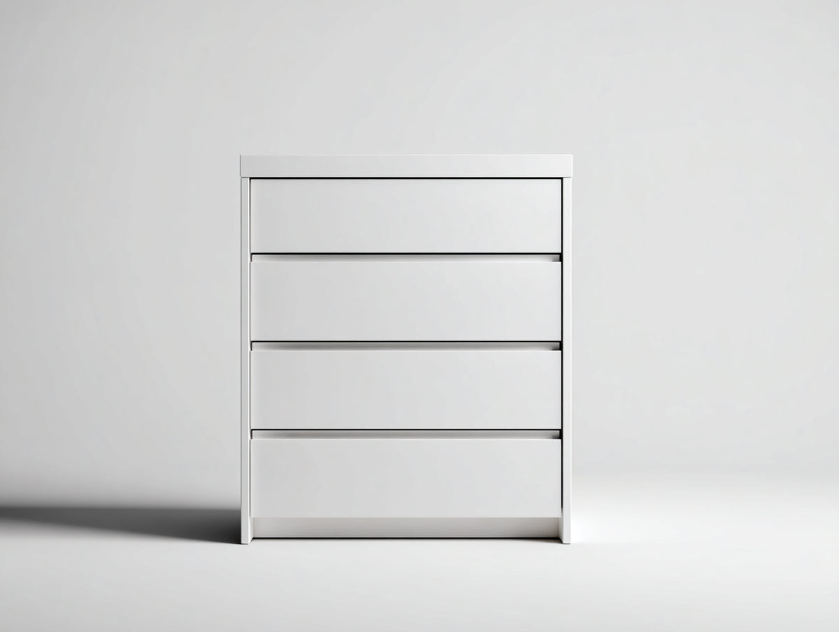 Table de chevet - Bois - 69x40x93 cm - Blanc - Style minimaliste