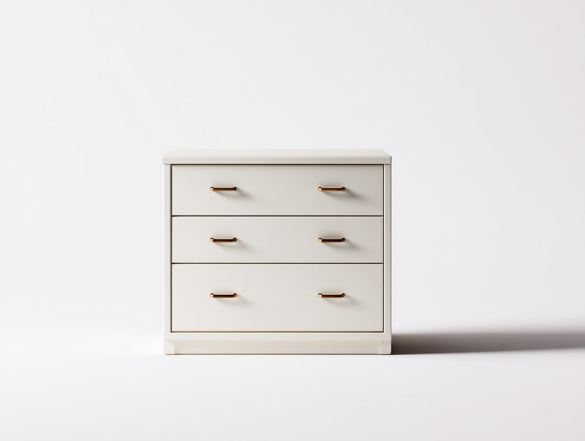 Table de chevet - Bois - 80x42x78 cm - Blanc cassé - Design moderne