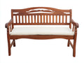 Banc de jardin - Bois-Tissu - 158x65x94 cm - Brun rouge-Blanc cassé - Style traditionnel