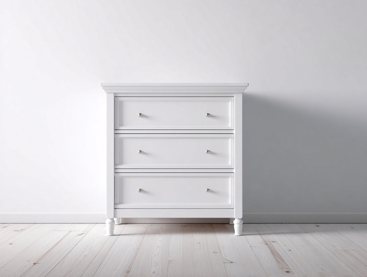 Table de chevet - Bois - 82x44x84 cm - Blanc - Style classique