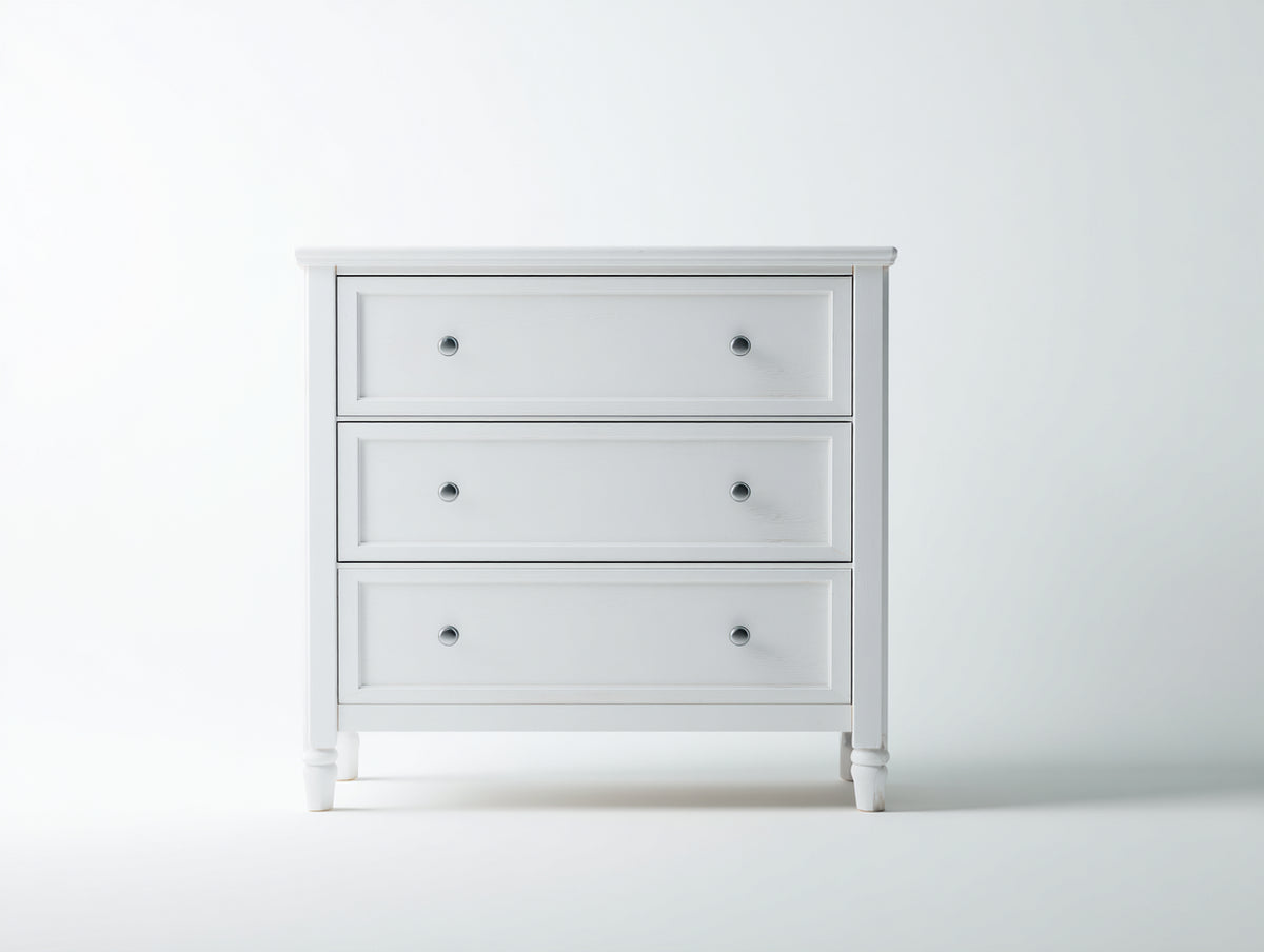 Table de chevet - Bois - 76x41x82 cm - Blanc - Style classique